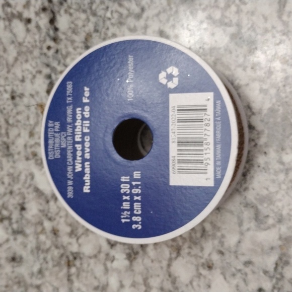 NWT 1.5" x 30ft. Faux Linen Wired Candles Ribbon by Celebrate It® Hanukkah - Picture 5 of 6